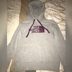 Small Grey/Purple North Face Hoodie
